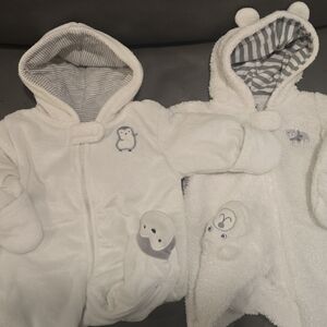 Carter's White Baby Onesie Jacket BUNDLE NB & 0-3 M